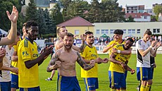 Fotbalisté Zlína a jejich radost po udrení v první lize