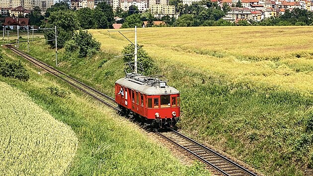 Elektrický vůz EM 400.0 konstruktéra a vynálezce Františka Křižíka pro první elektrickou trať rakouského mocnářství Tábor–Bechyně.