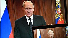 Ruský prezident Vladimir Putin bhem projevu k ozbrojené vzpoue wagnerovc...