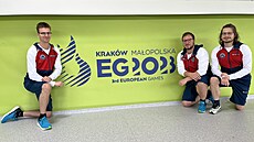 Čeští sportovní střelci ze vzduchové pistole na Evropských hrách. Zleva: Pavel... Čeští sportovní střelci ze vzduchové pistole na Evropských hrách. Zleva: Pavel...