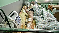 Zranný ruský voják v nemocnici v Záporoské oblasti (13. prosince 2023)