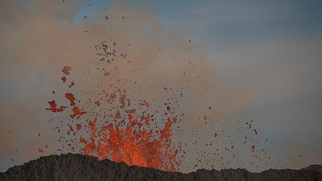 Erupce islandsk sopky Fagradalsfjall