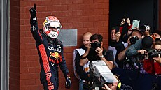 Max Verstappen slaví výhru na Velké cen Belgie