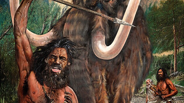 Obraz Lov na
mamuta (rok
2020, olej na
pltn)