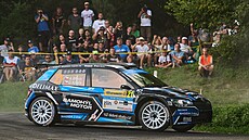 Adam Březík a Ondřej Krajča se svojí fabií během Barum rallye Zlín Adam Březík a Ondřej Krajča se svojí fabií během Barum rallye Zlín