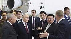 Vladimir Putin a severokorejský lídr Kim ong-un na kosmodromu Vostonyj (13....