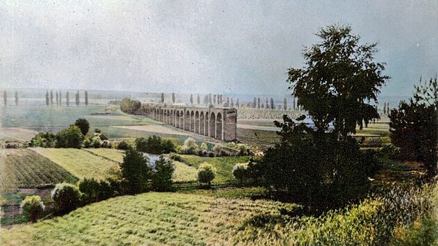 Rozestavn Jezernick viadukt v roce 1842 GPS: 49.5371561N, 17.6299653E