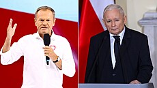 Zleva Donald Tusk a Jaroslaw Kaczynski