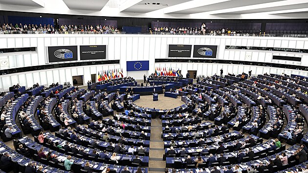Prezident Petr Pavel promluvil ped Evropskm parlamentem ve trasburku. (4. jna 2023)