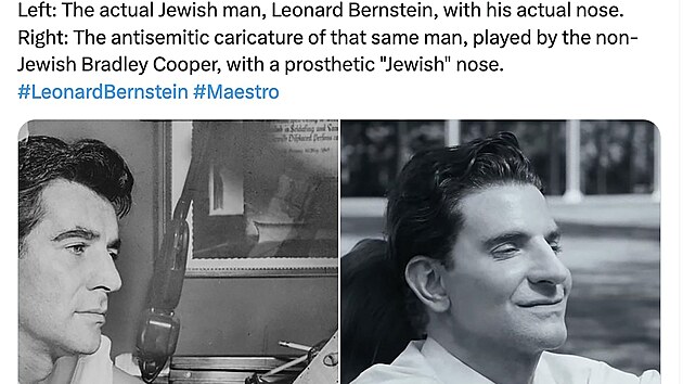 Kritika Bradleyho Coopera kvli idovskmu nosu  ve filmu Maestro o Leonardu Bernsteinovi