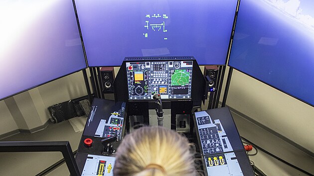 Simulovan let v letounu L-39NG si vyzkouela tak redaktorka MF DNES. Vcvikov pstroj firmy VR Group je uren pro vietnamskho klienta.