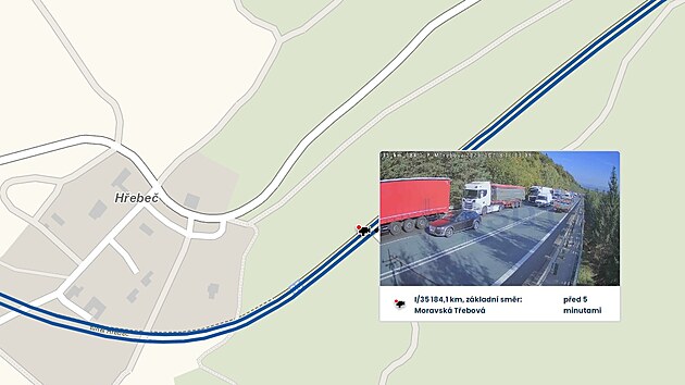 Kamery u tunelu Hřebeč.