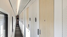 Chodbika v lkové ásti modernizovaného noního vlaku Nightjet rakouských drah
