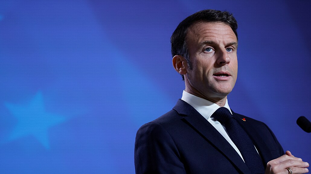 Francouzský prezident Emmanuel Macron se úastní summitu lídr Evropské unie v...