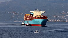 Kontejnerová lo u chorvatského pístavu Rijeka (18. íjna 2023)