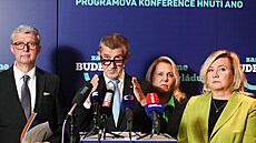 Prbh programové konference hnutí ANO komentovali expremiér Andrej Babi,...