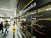 Nový vzhled informačních panelů je k vidění ve stanici Palmovka (1. listopadu... Nový vzhled informačních panelů je k vidění ve stanici Palmovka (1. listopadu...