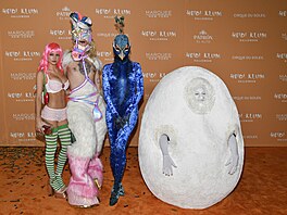 Leni Klumová, Bill Kaulitz, Heidi Klumová a Tom Kaulitz na halloweenské party...