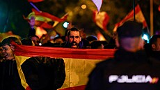 Protest proti amnestii pro katalánské separatisty v adridu (8. listopadu 2023)