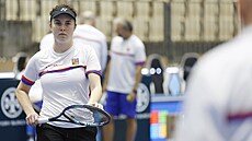 Linda Nosková trénuje v Seville ped finálovým turnajem Poháru Billie Jean...