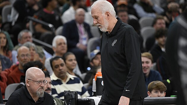 Kouč San Antonio Spurs Gregg Popovich během zápasu s Los Angeles Clippers. Kouč San Antonio Spurs Gregg Popovich během zápasu s Los Angeles Clippers.