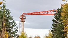Stavba kilometr dlouhého mostu pes Rybný potok (14. listopadu 2023)