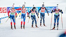 Momentka z biatlonového závodu ve védském Östersundu, kde zane biatlonová sezona 2023/2024.