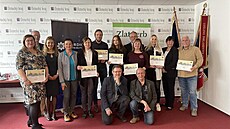 Společná fotografie vítězů Zlatého erbu 2023 pro Ústecký kraj. Společná fotografie vítězů Zlatého erbu 2023 pro Ústecký kraj.