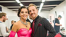 Iva Kubelková a Martin Prágr v zákulisí StarDance XII (Praha, 2. prosince 2023)