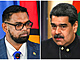 Guyansk prezident Irfaan Ali (vlevo) a jeho venezuelsk protjek Nicols...