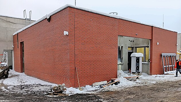 Stavba nové nádražní budovy v Aši.