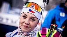 Tereza Voborníková v cíli po sprintu v Lenzerheide.