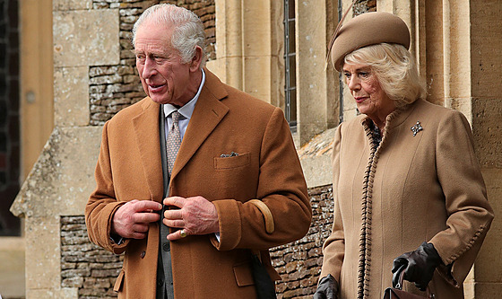 Britský král Karel III. a jeho cho Camilla (2023)
