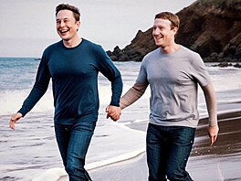 Elon Musk a Mark Zuckerberg na romantických snímcích vytvoených s pomocí umlé...