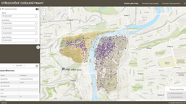 Mapová aplikace přibližuje, jak vypadalo osídlení ve středověké Praze