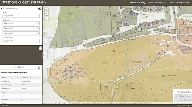 Mapová aplikace přibližuje, jak vypadalo osídlení ve středověké Praze