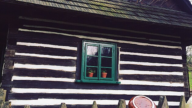 Hájenka, původně z Kozojed, ve skanzenu na Veselém Kopci