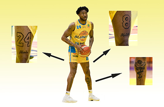 Lamb Autrey, ústecký basketbalista, a jeho tetování na poest Kobeho Bryanta