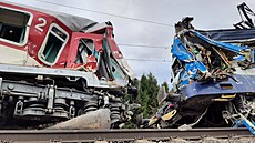 Nehoda vlaku v Dolní Lutyni u Karviné, pi ní o ivot piel strojvedoucí. (25. ledna 2024)