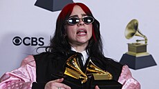 Billie Eilish na pedávání cen Grammy (4. února 2024).