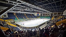 Hokejová 2. liga Slovan Ústí - Piráti Chomutov, únor 2024. Zimní stadion v Ústí...