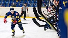 Hokejová 2. liga Slovan Ústí - Piráti Chomutov, únor 2024.