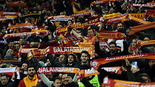 Turet fanouci bhem utkn Evropsk ligy mezi Galatasarayem a Spartou.