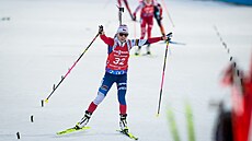 Tereza Voborníková dojídí ve stíhacím závod na mistrovství svta v Novém...
