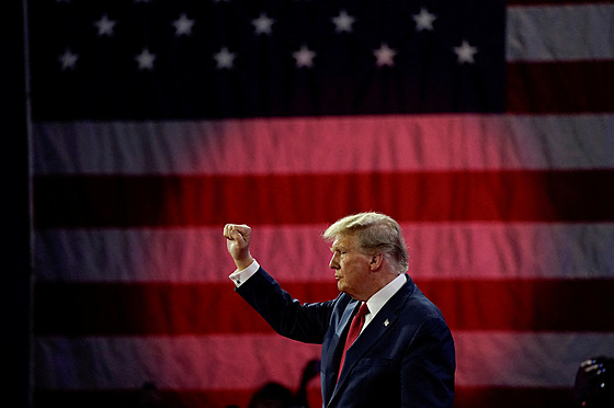 Donald Trump bhem kampan v Marylandu (24. února 2024)