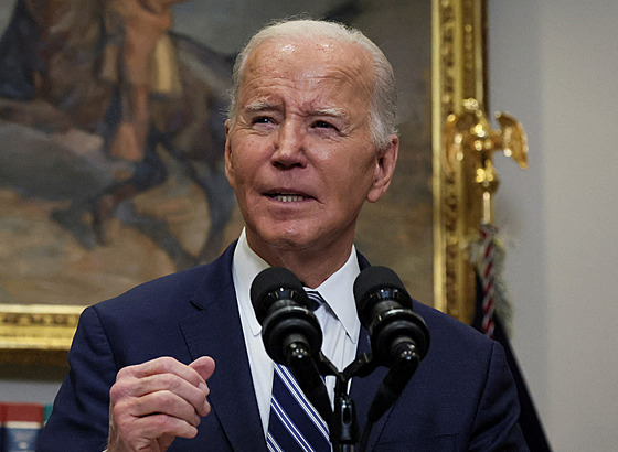Americký prezident Joe Biden pi vystoupení v Bílém dom ve Washingtonu, D. C....