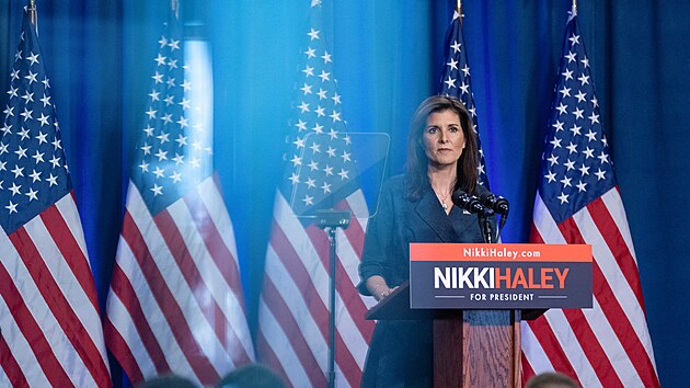 Nikki Haleyov pokrauje v boji o nominaci na republiknskou kandidtku na prezidentku. (20. nora 2024)