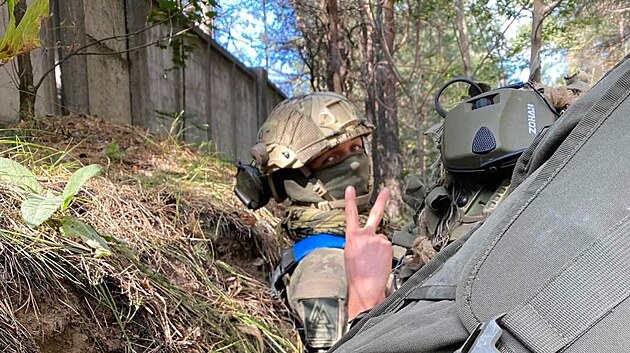 Snímek Karla Kučery, který poslal rodičům z Ukrajiny.