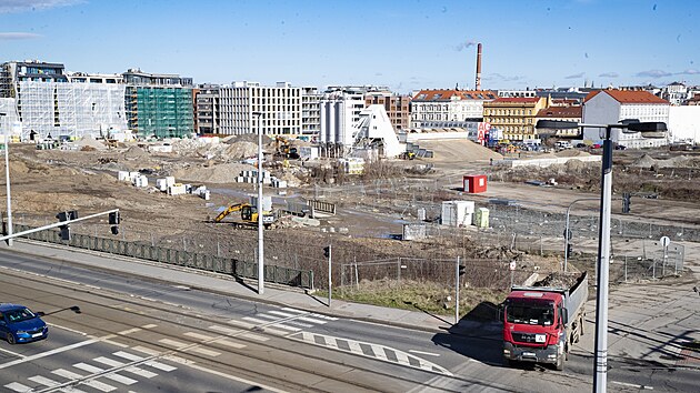 Výstavba v okolí nádraží na Smíchově (24. února 2024)