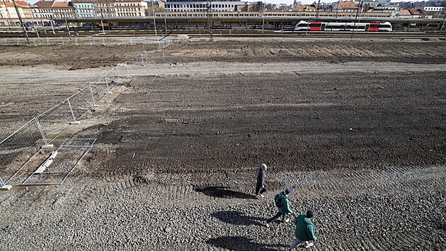 Výstavba v okolí nádraží na Smíchově (24. února 2024)